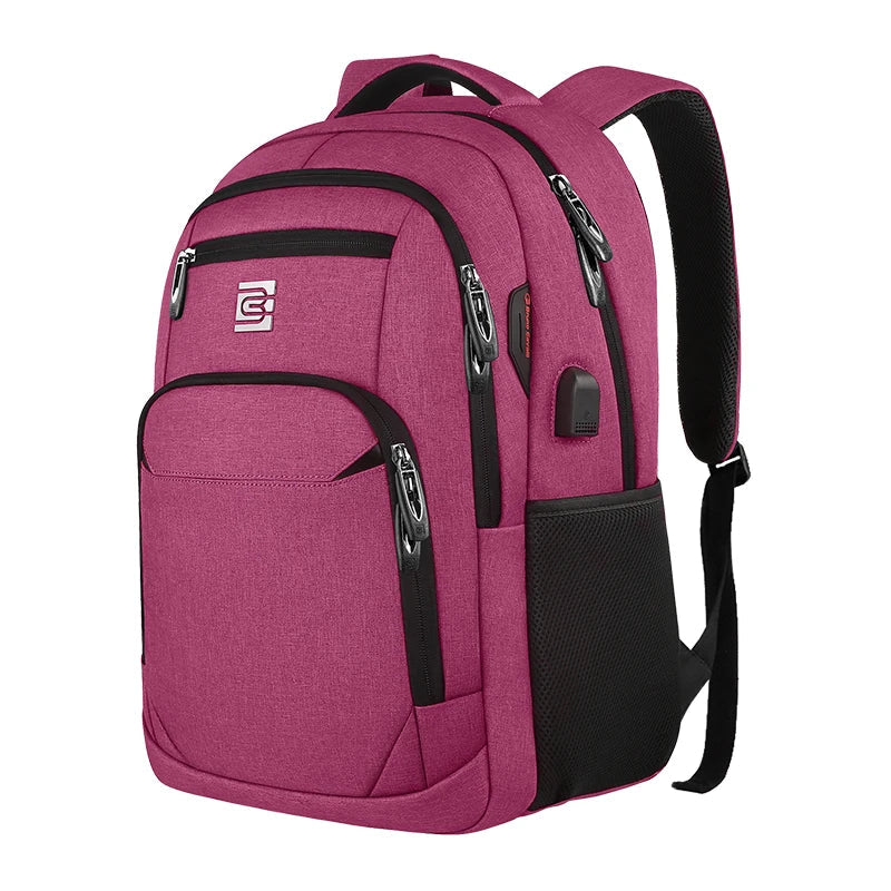 NOUVEAU RICHE Laptop Rucksack Schlank Mit USB Port Und Stil Praktisch Rosa
