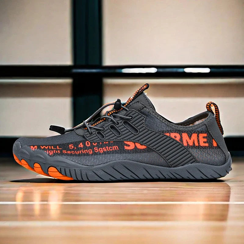 NOUVEAU RICHE Unisex Barfußschuhe Mit Rutschfester Sohle Für Strand Grau Orange