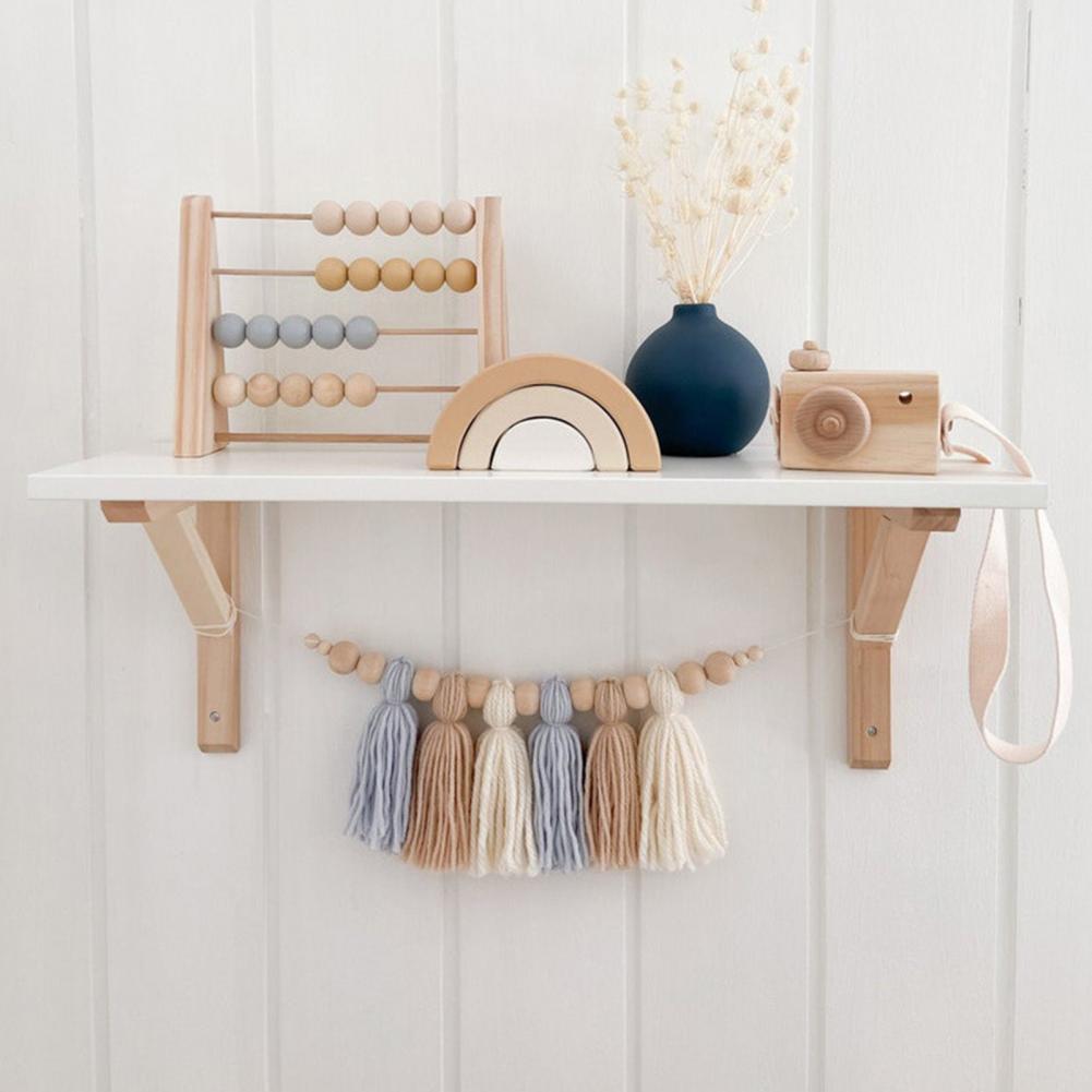 NOUVEAU RICHE Süsse Baby-Girlande – Holzperlen Girlande fürs Kinderzimmer & Babyzimmer, Neutrale Farben, 8 Varianten