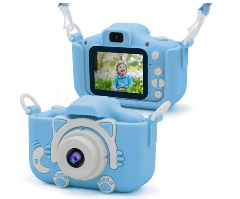 NOUVEAU RICHE ToyCam HD – Kinderkamera 1080p mit Foto & Video, stossfeste Hülle, inkl. 16-GB-Speicherkarte, Pink oder Blau