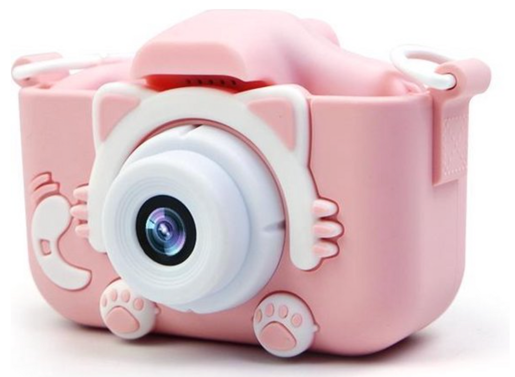 NOUVEAU RICHE ToyCam HD – Kinderkamera 1080p mit Foto & Video, stossfeste Hülle, inkl. 16-GB-Speicherkarte, Pink oder Blau