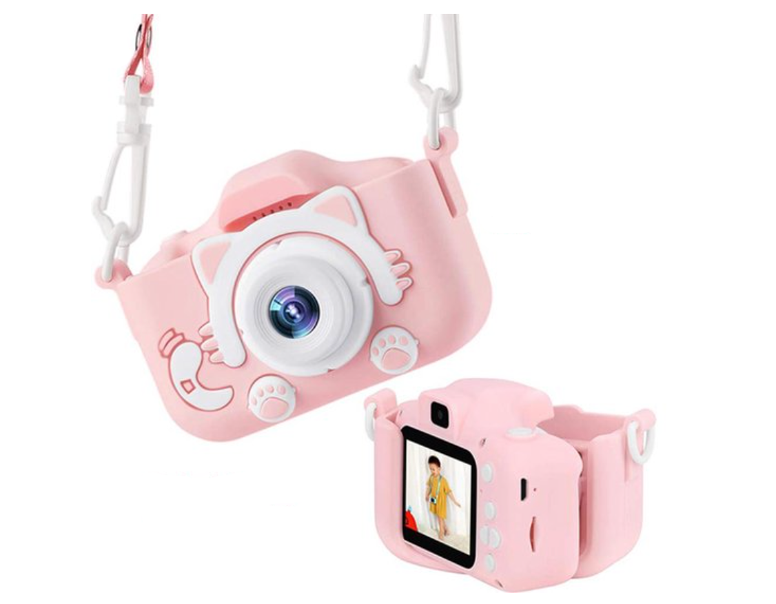 NOUVEAU RICHE ToyCam HD – Kinderkamera 1080p mit Foto & Video, stossfeste Hülle, inkl. 16-GB-Speicherkarte, Pink oder Blau Pink (inkl. 16-GB-Speicherkarte)