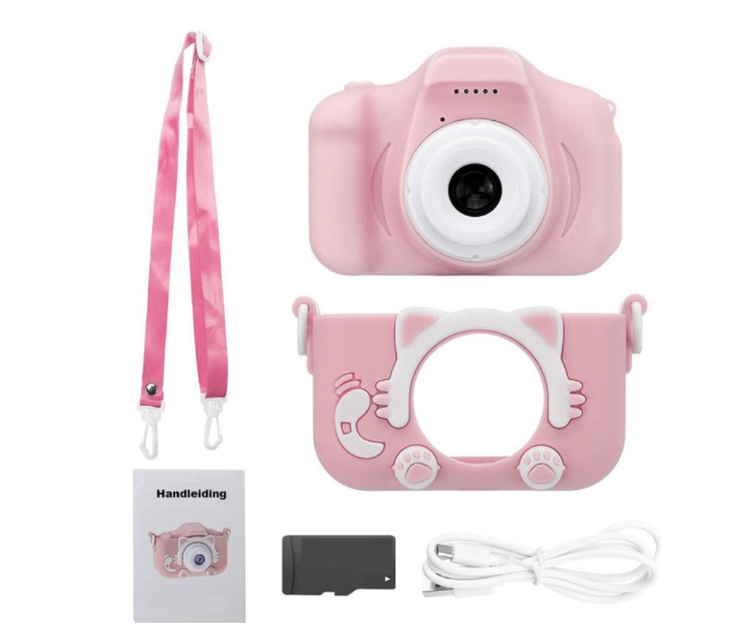 NOUVEAU RICHE ToyCam HD – Kinderkamera 1080p mit Foto & Video, stossfeste Hülle, inkl. 16-GB-Speicherkarte, Pink oder Blau
