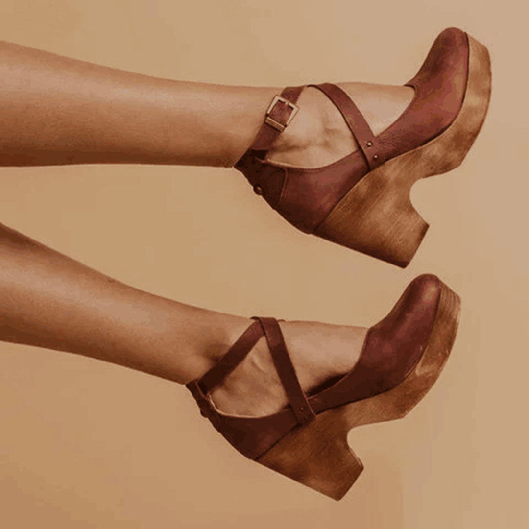 NOUVEAU RICHE Schicke Mary Jane Schuhe mit Gekreuzten Riemen und Niedrigem Blockabsatz für Damen Ideal für Büro-Outfits und Abendgarderobe