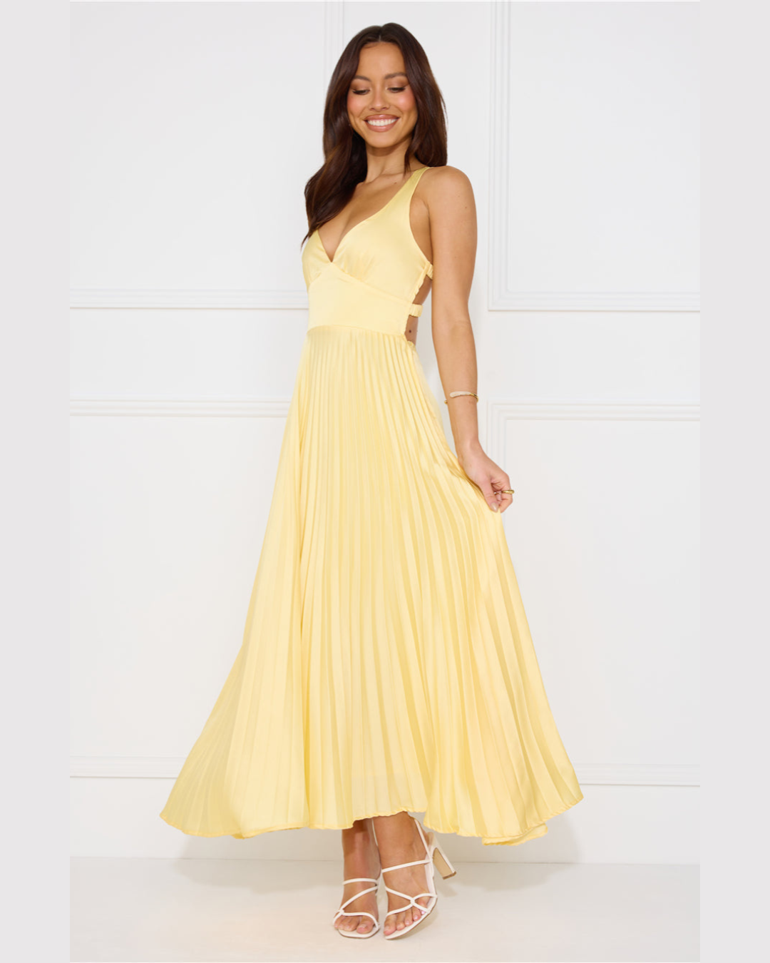NOUVEAU RICHE Schickes Maxikleid Mit Tiefem V Ausschnitt Ganz Leicht