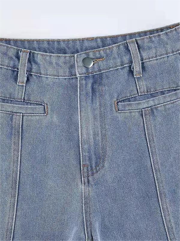NOUVEAU RICHE Schlagjeans Mit Stern Patch Rückseite Vintage Hoher Bund