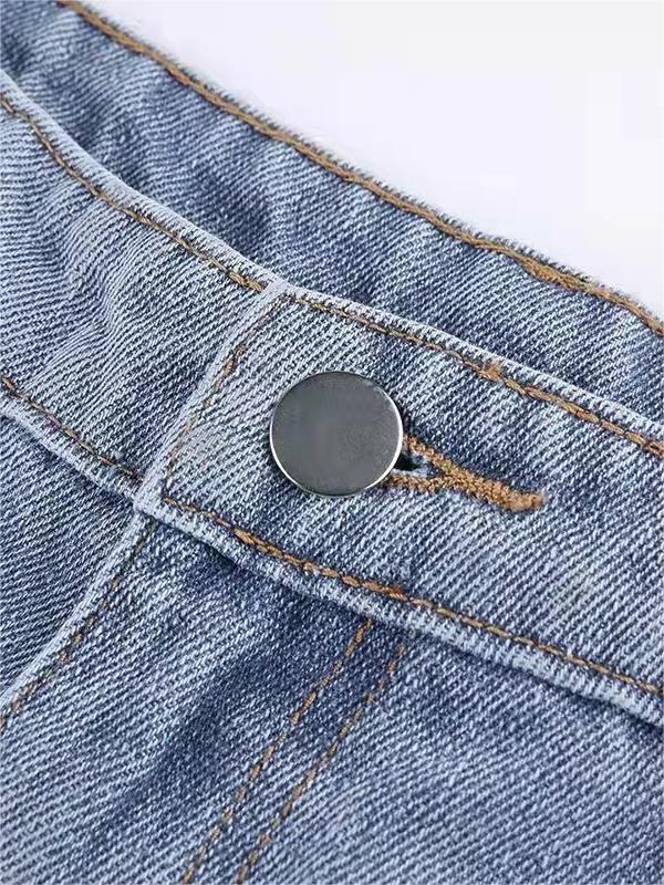 NOUVEAU RICHE Schlagjeans Mit Stern Patch Rückseite Vintage Hoher Bund