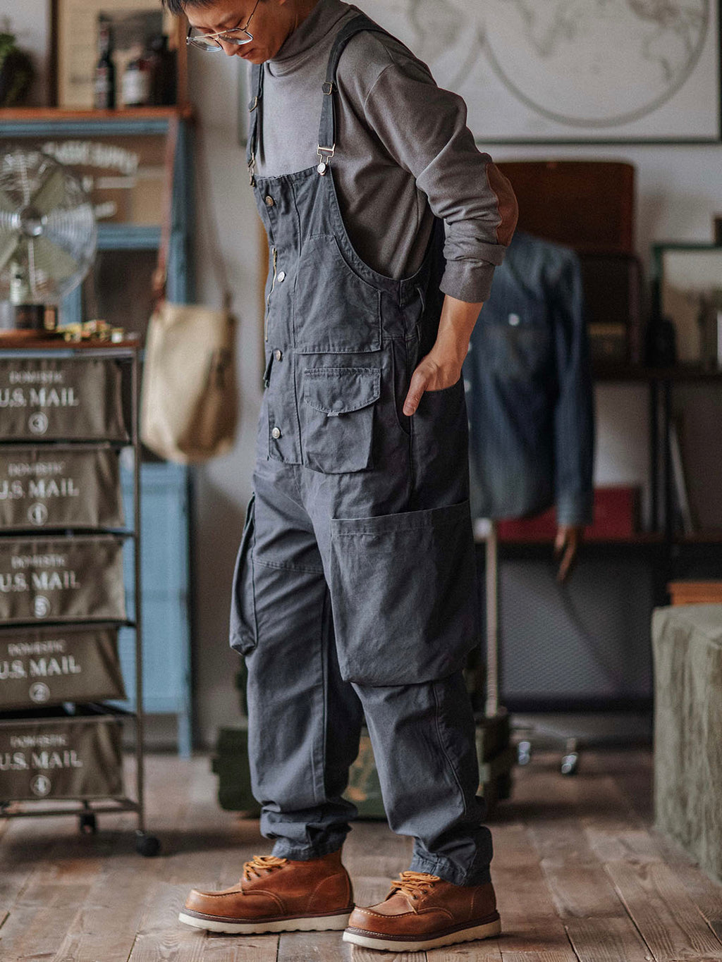NOUVEAU RICHE Schlampiger Baumwoll-Canvas-Overall Für Langlebigkeit Und Komfort Bei Arbeit Und Projekten