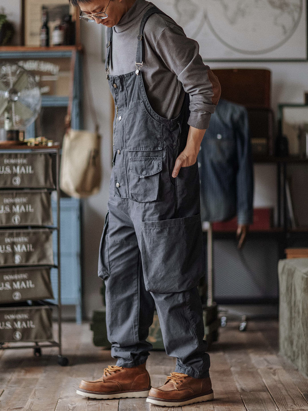 NOUVEAU RICHE Schlampiger Baumwoll-Canvas-Overall Für Langlebigkeit Und Komfort Bei Arbeit Und Projekten
