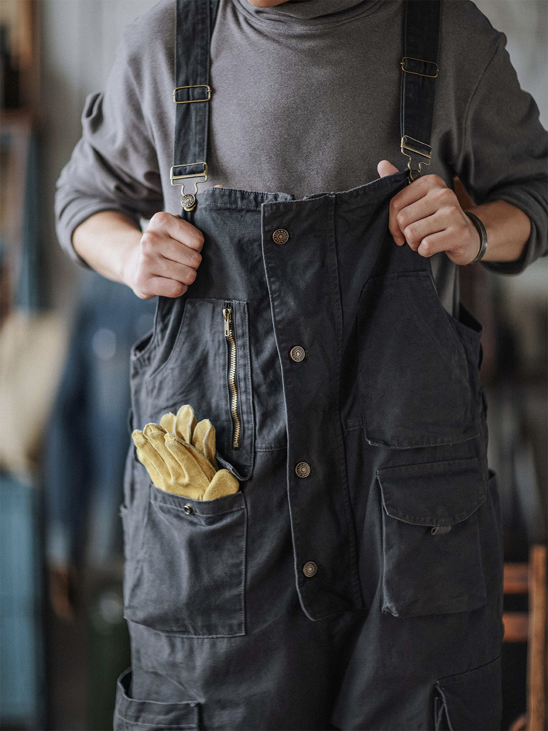 NOUVEAU RICHE Schlampiger Baumwoll-Canvas-Overall Für Langlebigkeit Und Komfort Bei Arbeit Und Projekten