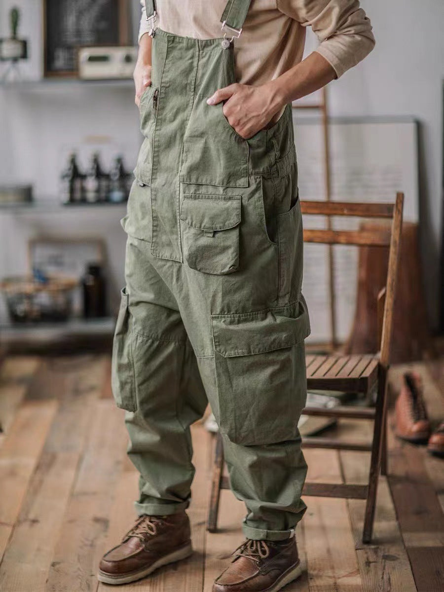 NOUVEAU RICHE Schlampiger Overall Aus 100 Prozent Baumwolle Mit Übergroßen Taschen Und Strapazierfähigen Dreifachnähte Für Optimalen Komfort Und Vielseitigkeit Oliv