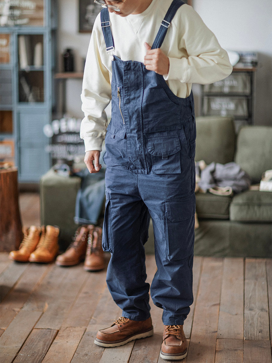 NOUVEAU RICHE Schlampiger Overall Aus 100 Prozent Baumwolle Mit Übergroßen Taschen Und Strapazierfähigen Dreifachnähte Für Optimalen Komfort Und Vielseitigkeit Marineblau
