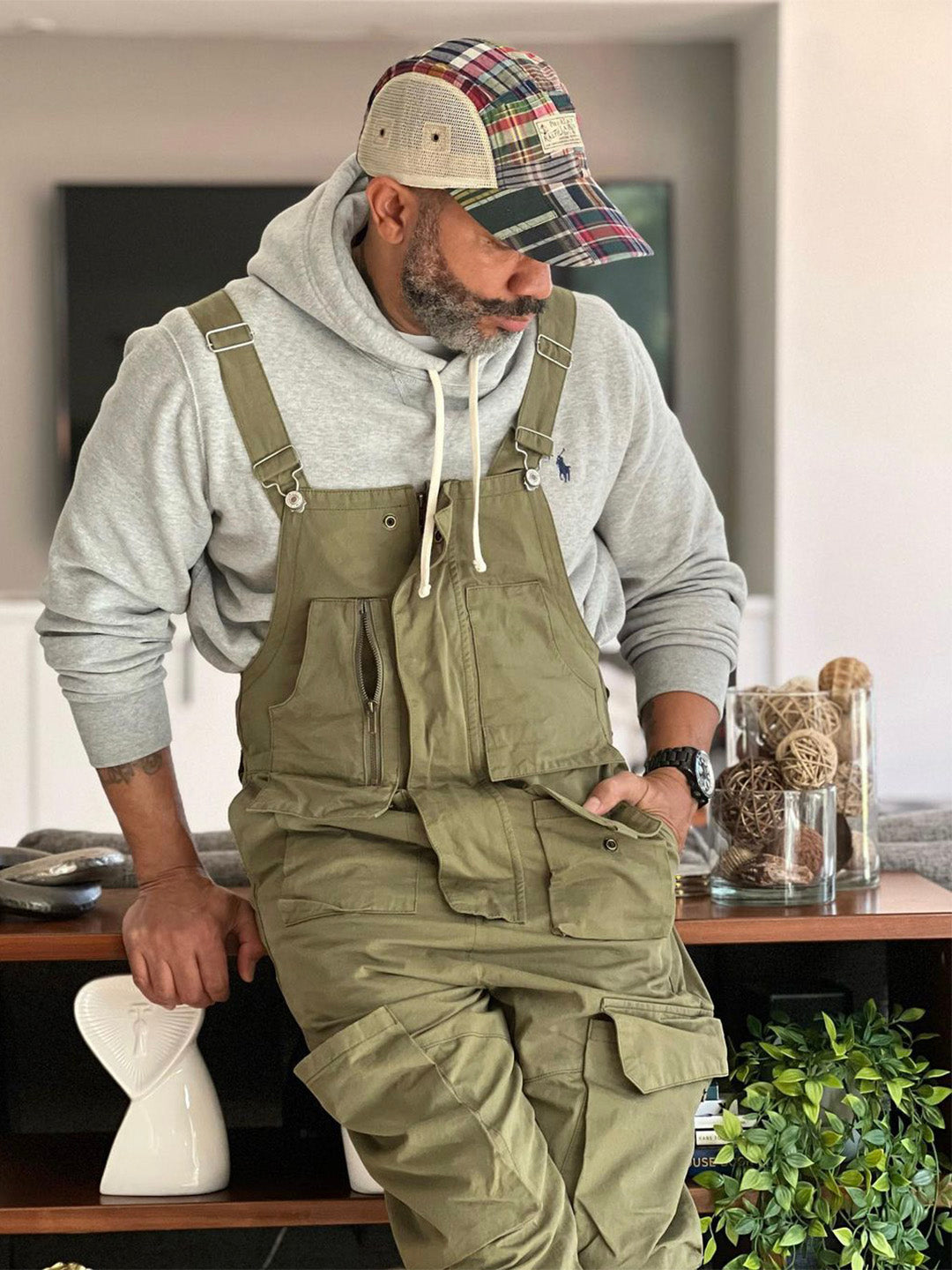 NOUVEAU RICHE Schlampiger Overall Aus 100 Prozent Baumwolle Mit Übergroßen Taschen Und Strapazierfähigen Dreifachnähte Für Optimalen Komfort Und Vielseitigkeit