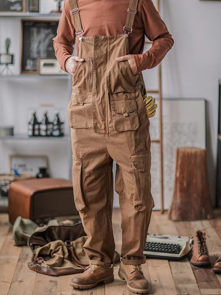 NOUVEAU RICHE Schlampiger Overall Aus 100 Prozent Baumwolle Mit Übergroßen Taschen Und Strapazierfähigen Dreifachnähte Für Optimalen Komfort Und Vielseitigkeit Braun