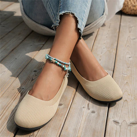 NOUVEAU RICHE Schlupfschuhe Damen Bequem Leicht 5 Grad Zehenwinkel