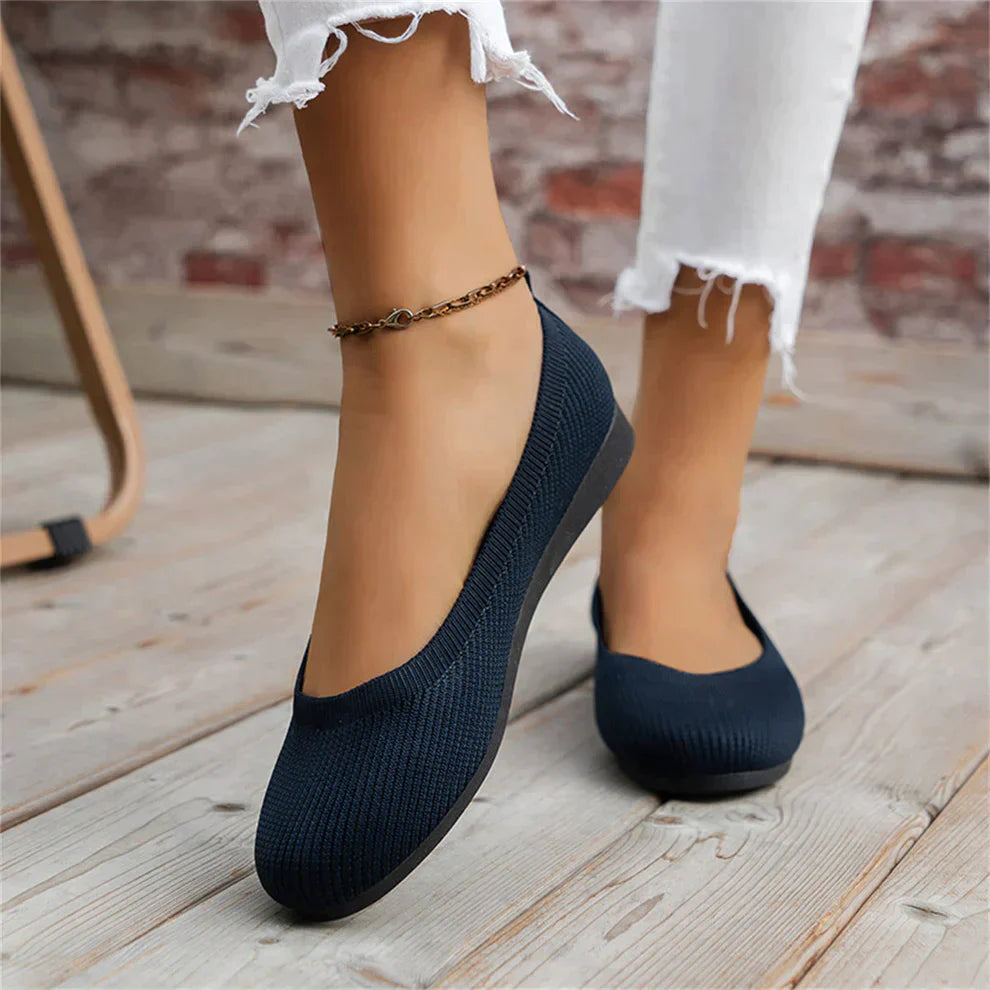 NOUVEAU RICHE Schlupfschuhe Damen Bequem Leicht 5 Grad Zehenwinkel Blau