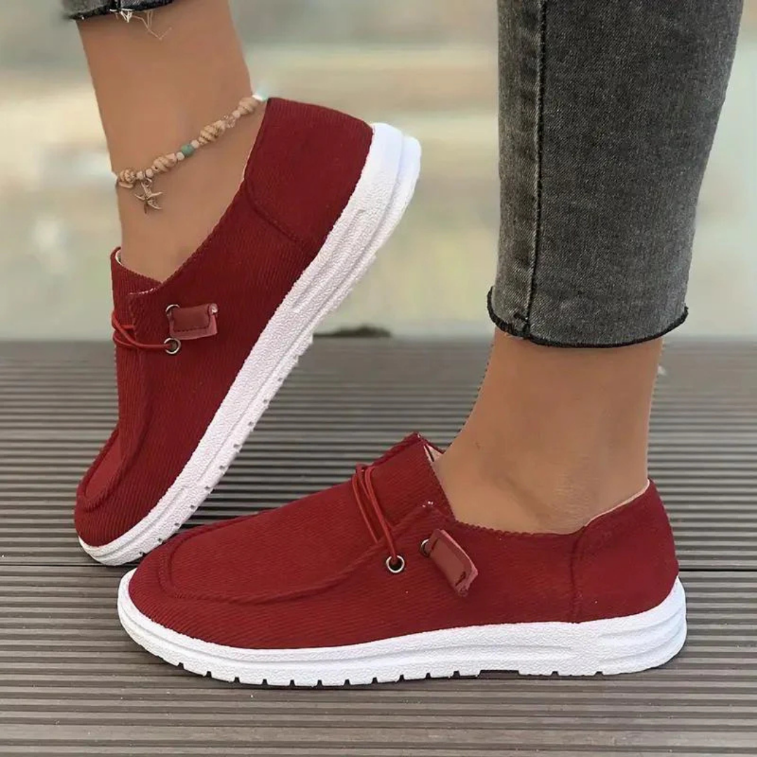 NOUVEAU RICHE Bequeme Damen Schlupfschuhe Sommer Flach Leicht Für Alltag Rot
