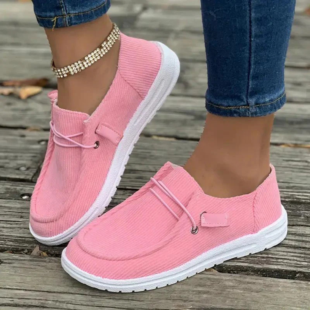 NOUVEAU RICHE Bequeme Damen Schlupfschuhe Sommer Flach Leicht Für Alltag Rosa