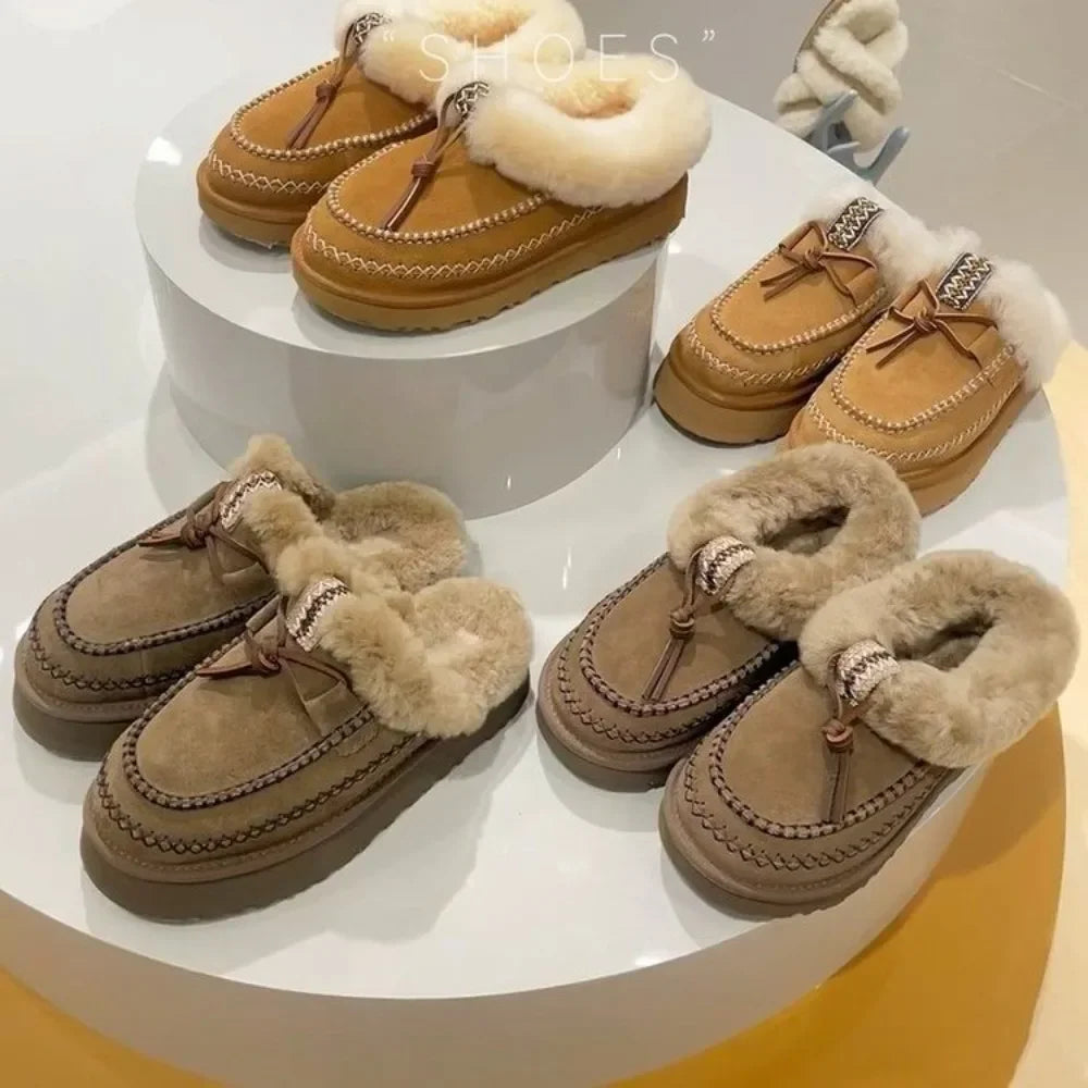 NOUVEAU RICHE Damen Schneestiefel Winter 2025 Plüschisolierung Weiche