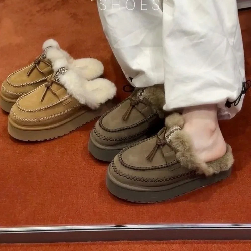 NOUVEAU RICHE Damen Schneestiefel Winter 2025 Plüschisolierung Weiche