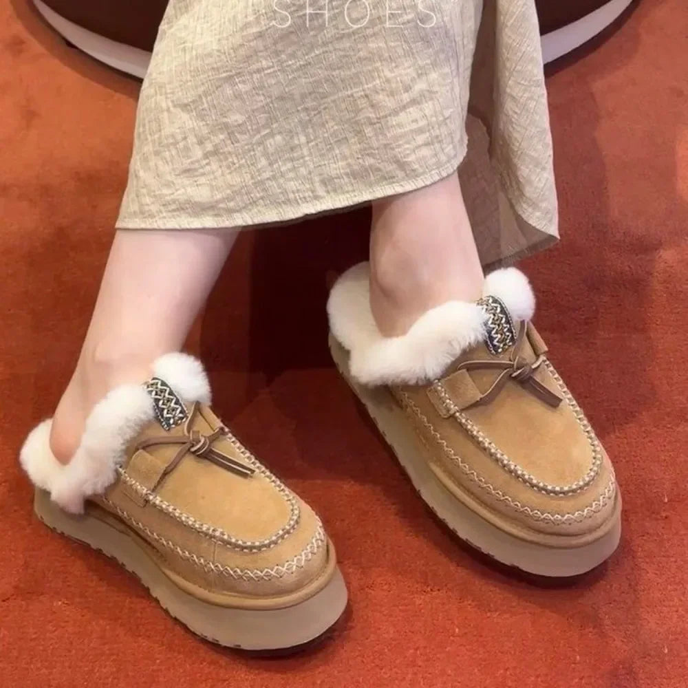 NOUVEAU RICHE Damen Schneestiefel Winter 2025 Plüschisolierung Weiche