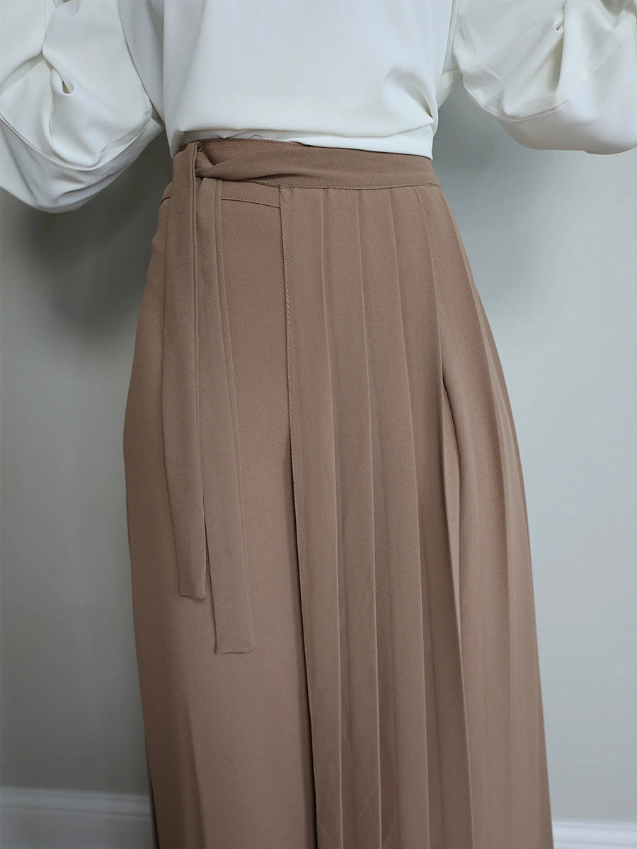 NOUVEAU RICHE Schönes Plissee Overrock Hosen Set Mit Weit Geschnittenen Hosen Und Reißverschluss Aus 100 Prozent Polyester Superweicher Stoff Für Elegante Anlässe