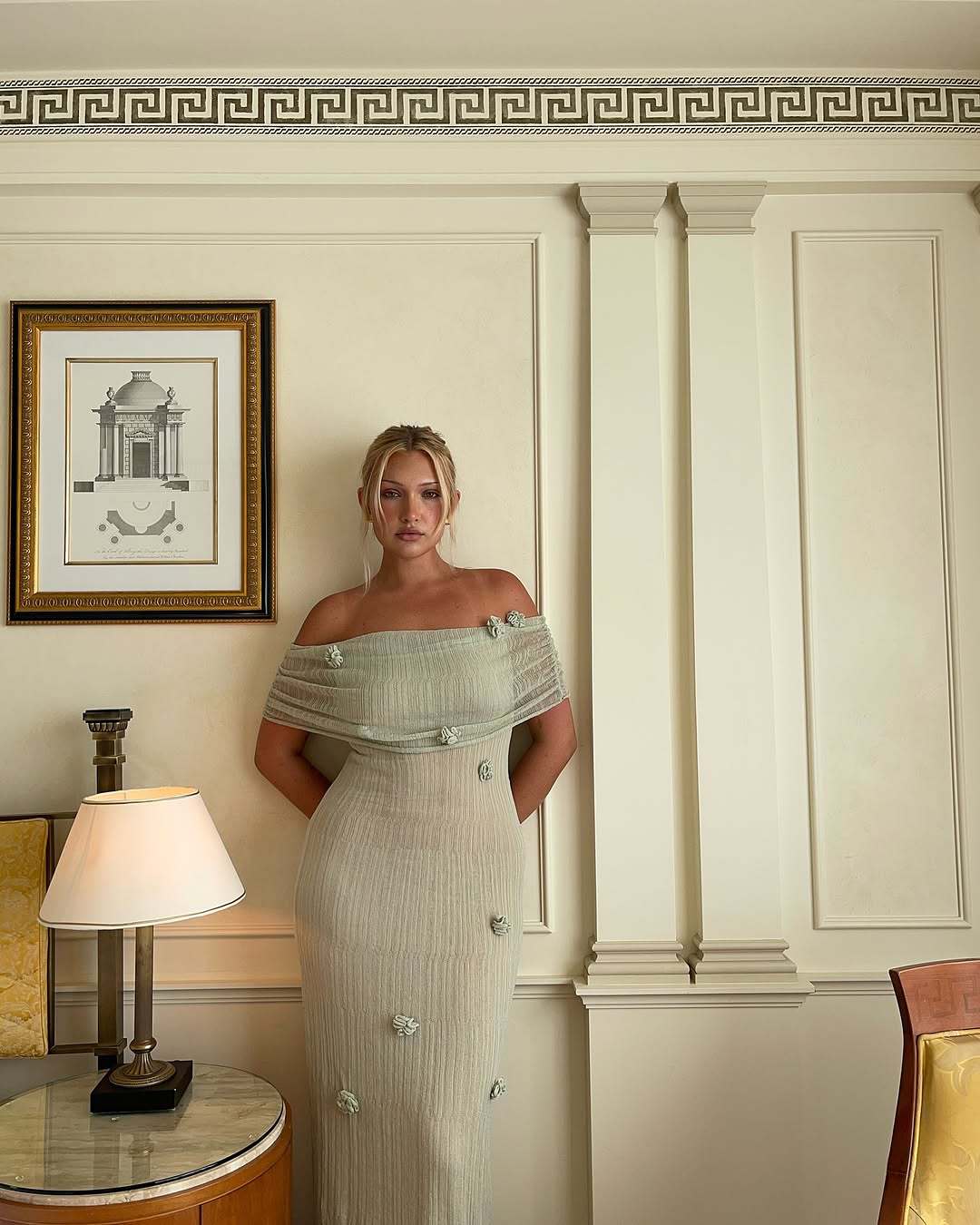 NOUVEAU RICHE Schwangerschafts Off Shoulder Maxikleid Mit Bodycon Passform