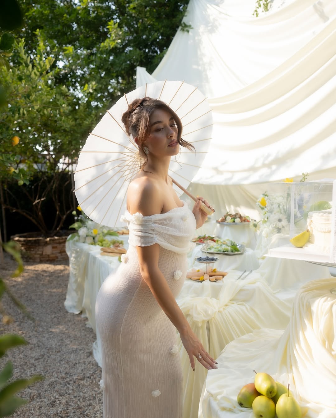 NOUVEAU RICHE Schwangerschafts Off Shoulder Maxikleid Mit Bodycon Passform