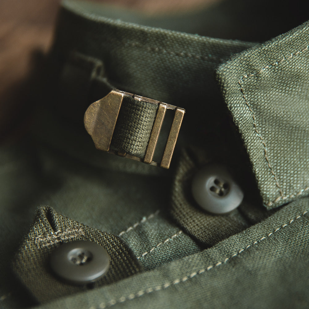 NOUVEAU RICHE Motorradjacke Baumwolle Olivgrün Funktional Für Abenteurer
