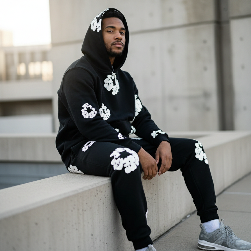 ModaDenim - Unisex Viral Floral Tracksuit mit ikonischen Drucken