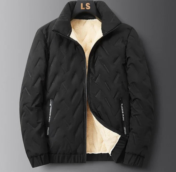 NOUVEAU RICHE Herren Gemütliche Skijacke für Herren Klassische Silhouette Schwarz