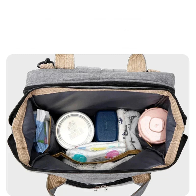 NOUVEAU RICHE Bersh | 3-in-1 Wickeltaschen-Rucksack mit Wickelstation - Faltbares Babybett & Reise-Stubenwagen