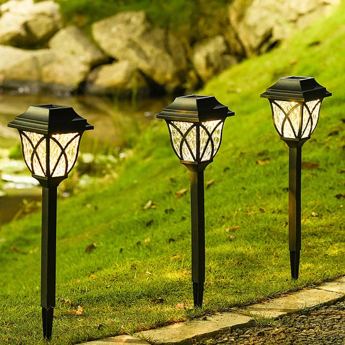 NOUVEAU RICHE Solar-Gartenbeleuchtung – Solarlampen für Gartenweg, Terrasse & Rasen, Weiss oder Warmweiss – LunaGlow