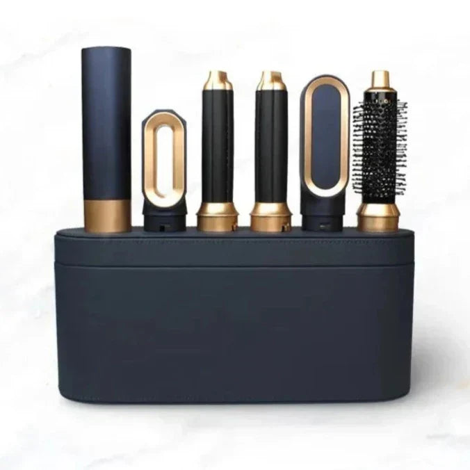 NOUVEAU RICHE 5-in-1 Multi Hair Styler mit Ionentechnologie – 1000W Warmluftbürste, Glätteisen & Lockenstab, Wechselbare Aufsätze – AuraStyle