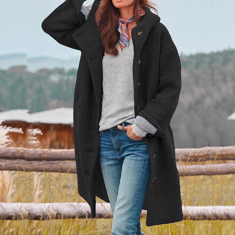 NOUVEAU RICHE Eleganter, warmer Wintermantel für Damen mit modischem Schnitt und hochwertiger Isolierung für kalte Tage Schwarz