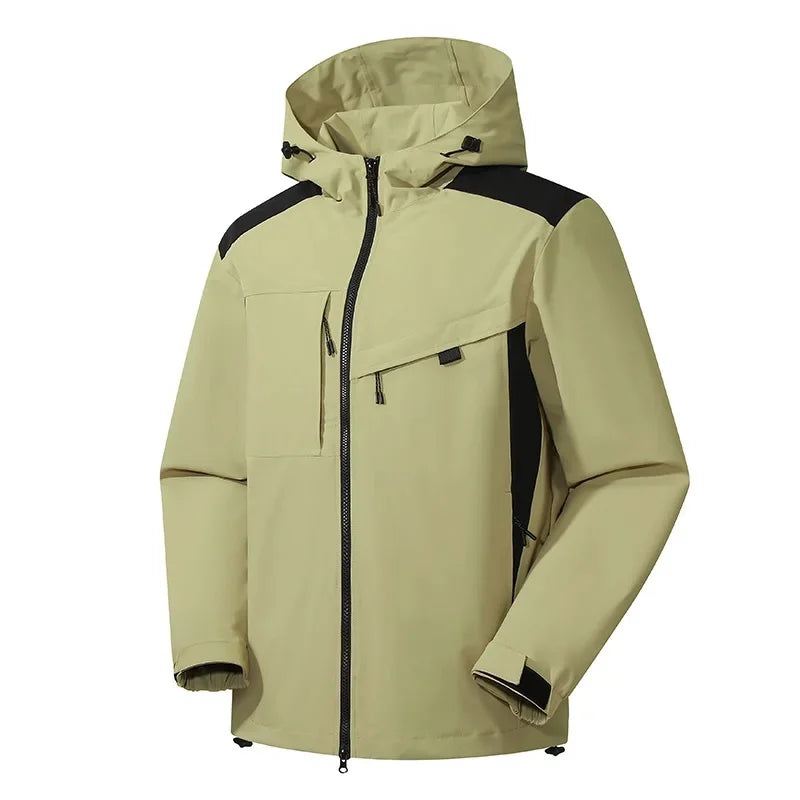 NOUVEAU RICHE Herren Skijacke Mit Kapuze Lässig Winter Sportlich Khaki
