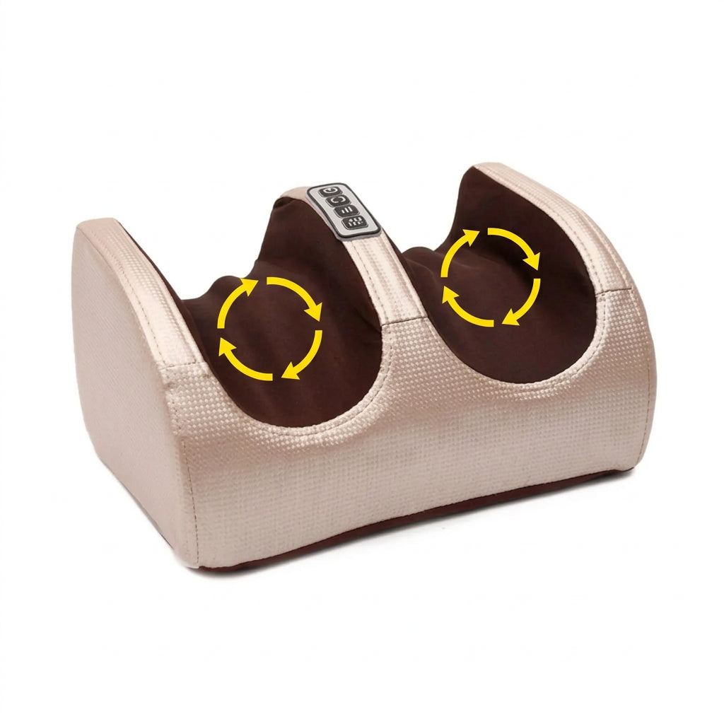 NOUVEAU RICHE Fussmassagegerät Shiatsu mit Wärmefunktion – 12 Massagebälle, 3 Stufen, Auto-Abschaltung – Fussmassage für Zuhause Gold