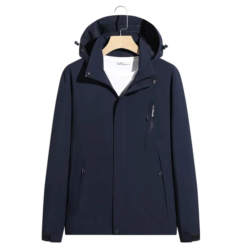 NOUVEAU RICHE Unisex Skijacke – Sportliche Wasserdichte Jacke mit Vielseitigem Design Dunkelblau