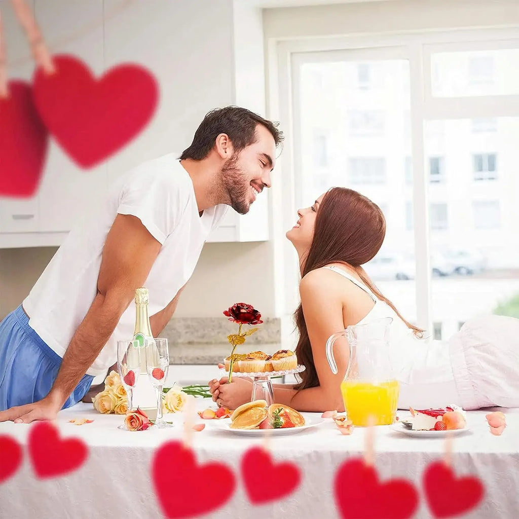 NOUVEAU RICHE 24-Karat vergoldete rote Rose mit Geschenkbox – Kreative künstliche Ewige Rose als Andenken zum Muttertag, Valentinstag, Jahrestag & Geburtstag