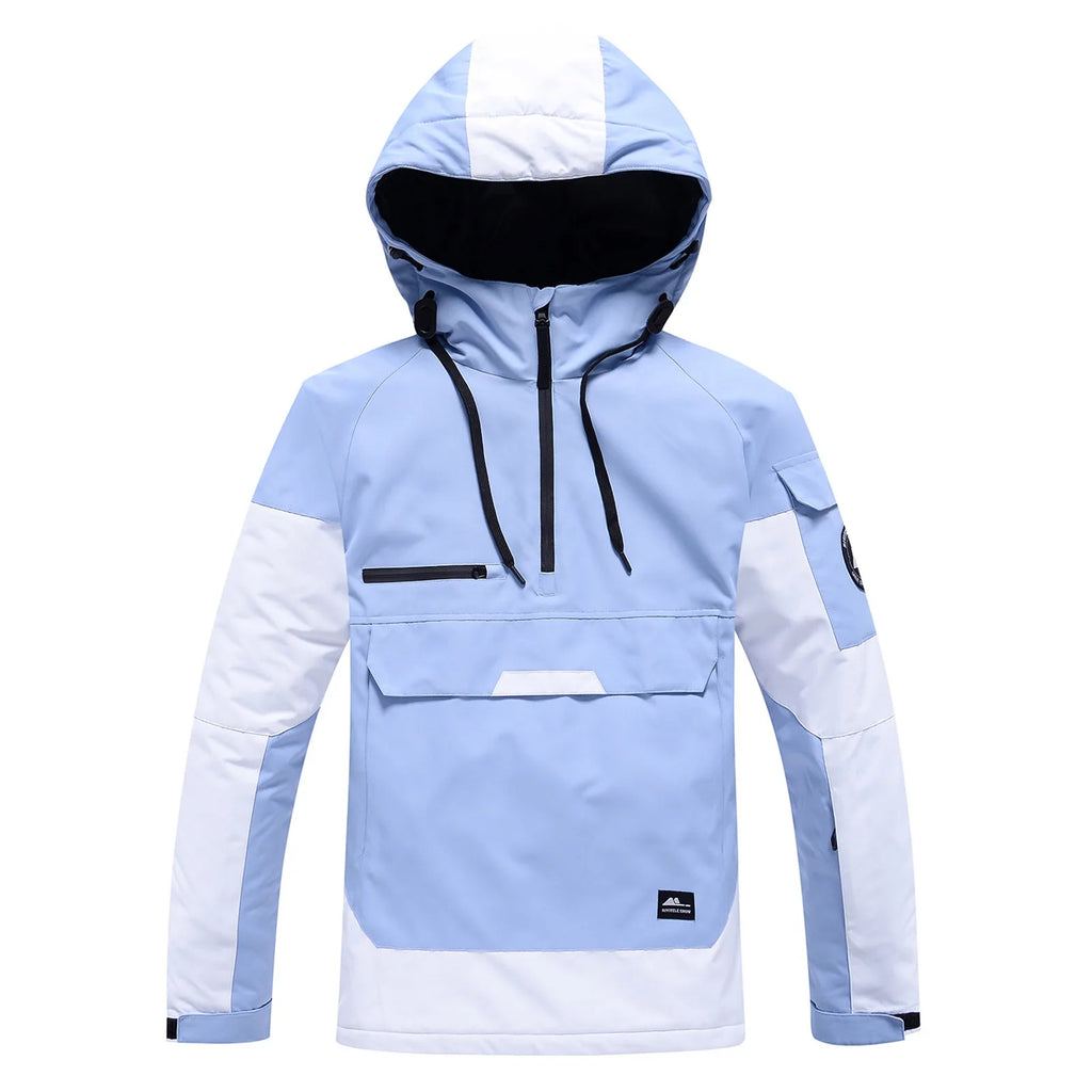NOUVEAU RICHE Unisex Skijacke – Winter Kapuzenjacke mit Vielseitigem Schutz Himmelblau