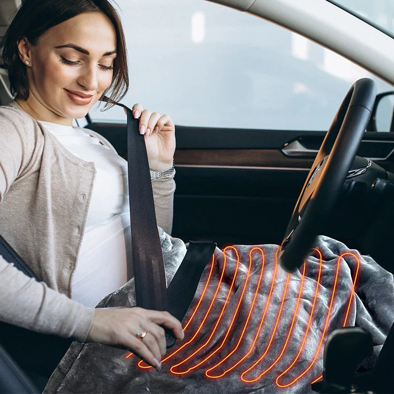 NOUVEAU RICHE Elektrische Decke Für Auto Mit Timer Und 9 Wärmelevel