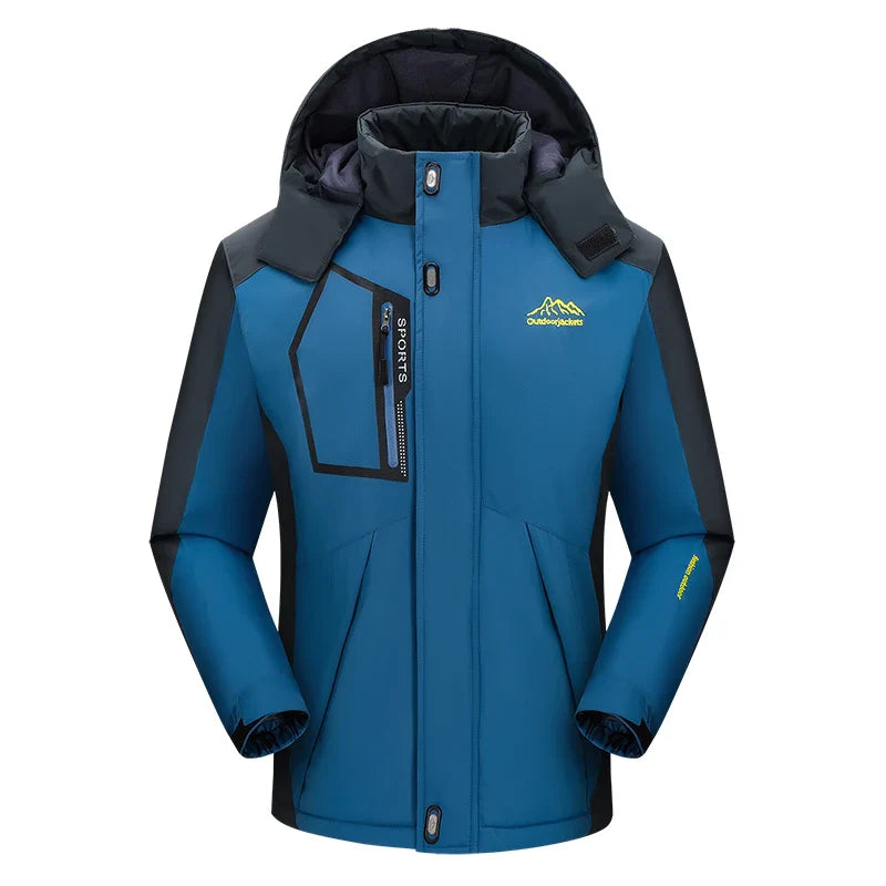 NOUVEAU RICHE Herren-Skijacke mit Kapuze Winter-Oberbekleidung Winterfest Blau