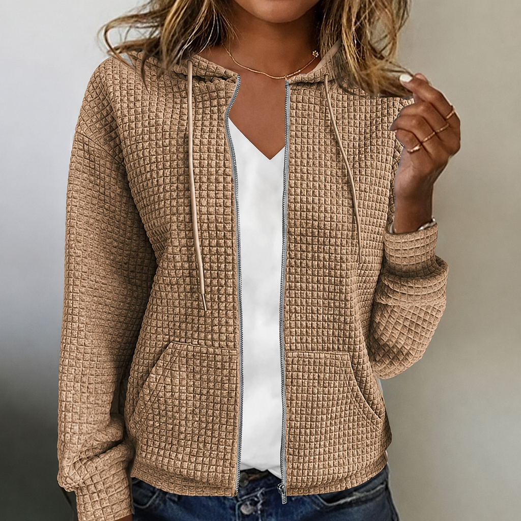NOUVEAU RICHE Damen Jacke – Schicke Wasserabweisende Außenschicht für Vielseitigen Einsatz Khaki