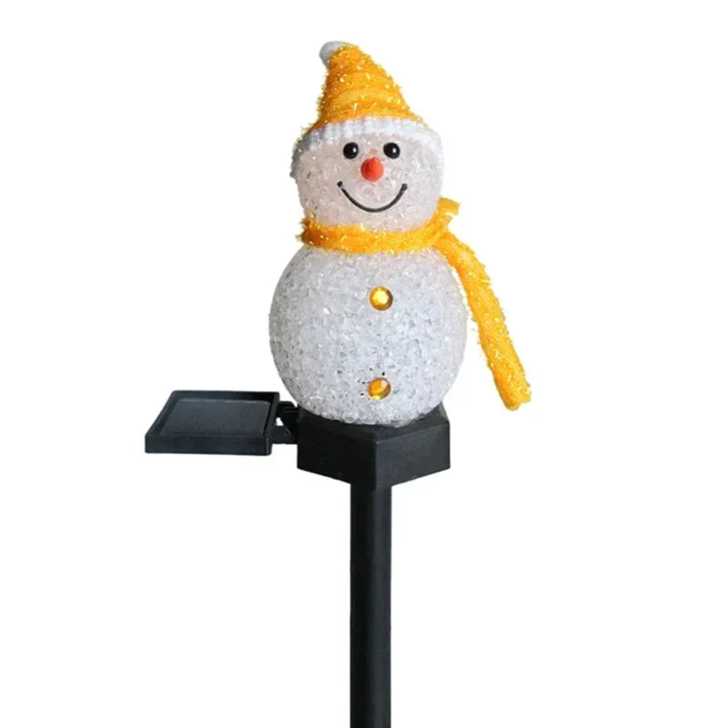 NOUVEAU RICHE Solarbetriebene Schneemannlampe – Solar Gartenleuchte Schneemann, Weihnachtsdeko Aussen, 1+1 Gratis – SolarSnow Orange (1 kaufen, 1 gratis)