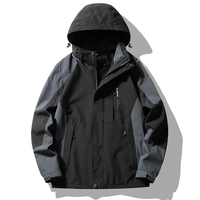 NOUVEAU RICHE Gorpcore Abenteuerjacke Winddicht Wasserdicht Schwarz grau