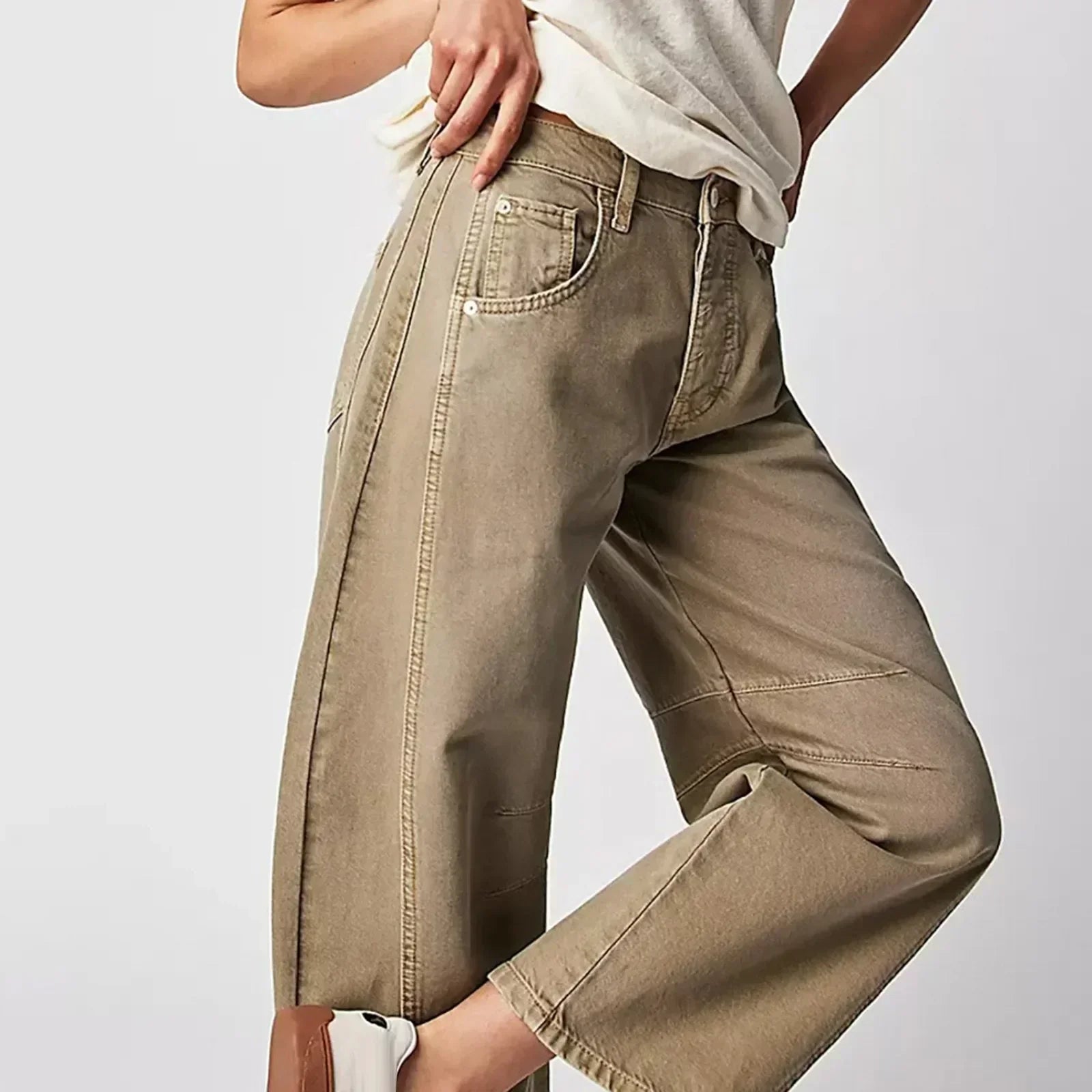 NOUVEAU RICHE Bequeme Damenjeans aus Baumwolle mit weitem Bein für lässige Freizeitlooks