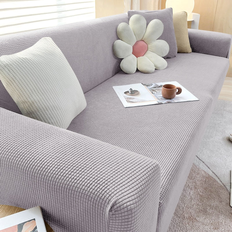 NOUVEAU RICHE Sofahusse Dehnbare Mikrofaser Grau Passform Schutz