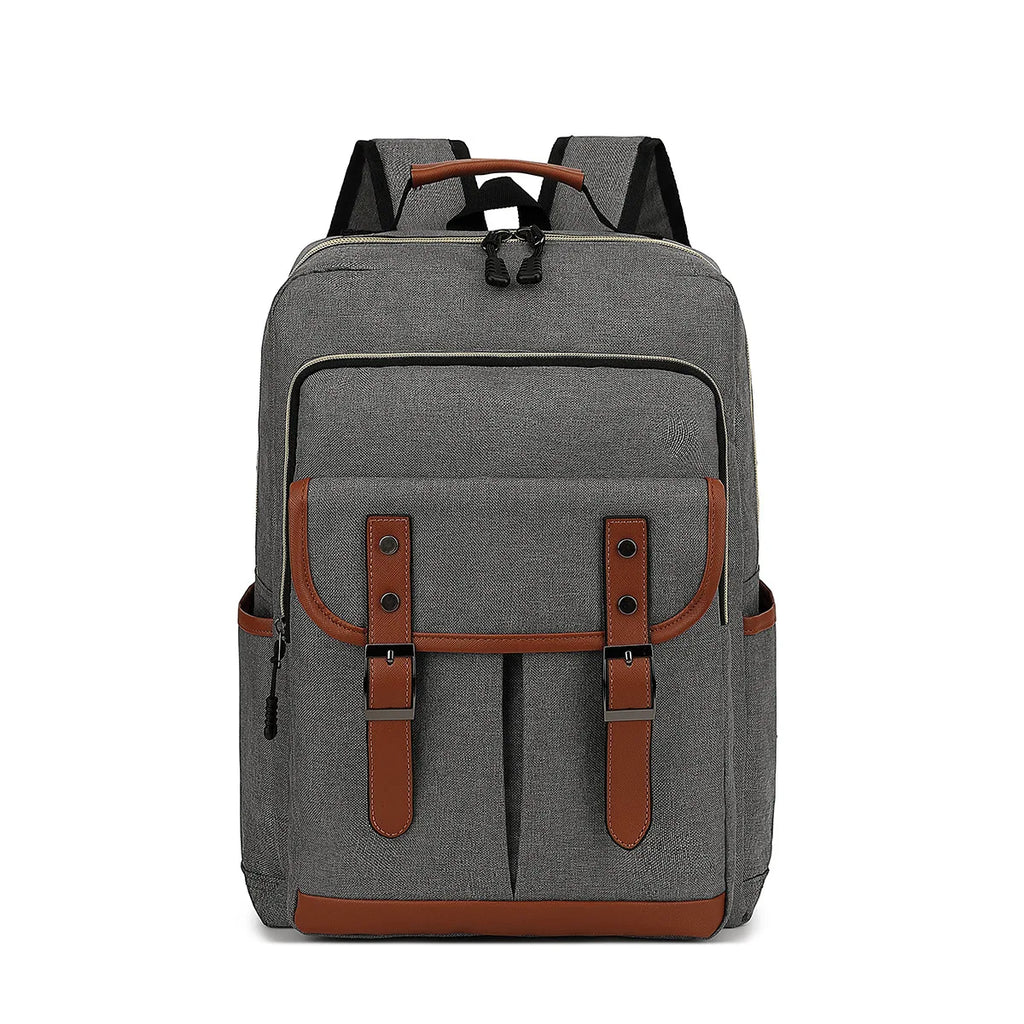NOUVEAU RICHE Unisex Vintage Wasserdichter Rucksack Groß Für Reisen - Backpack Grau