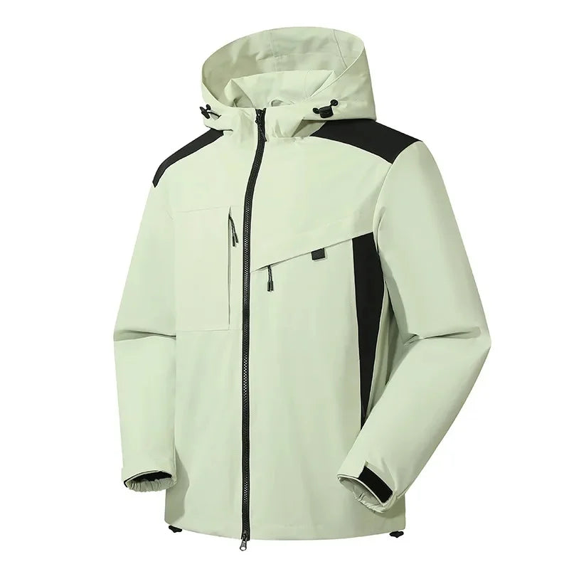 NOUVEAU RICHE Herren Skijacke Mit Kapuze Lässig Winter Sportlich Elfenbeinweiß