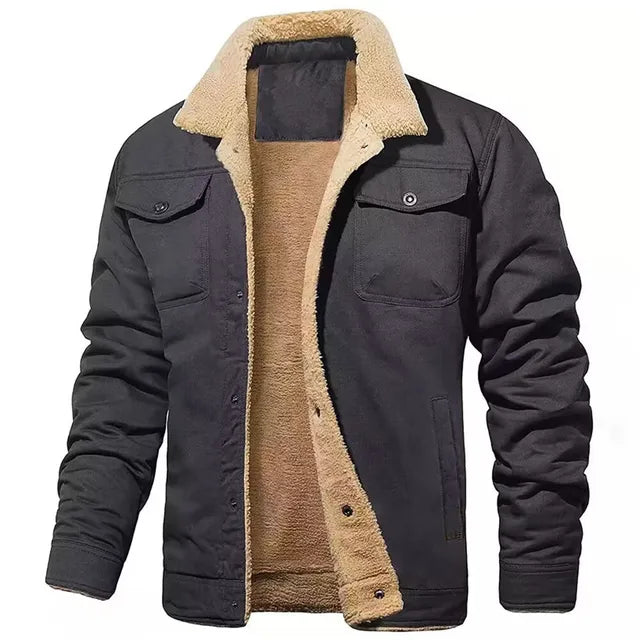 NOUVEAU RICHE Bomberjacke Baumwollfleece Warm Komfort Freizeit Größe M Dunkelgrau